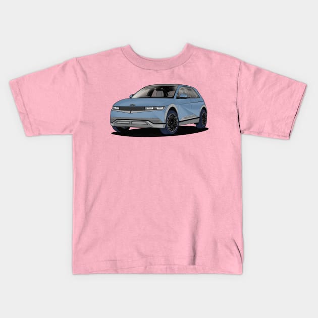 Hyundai IONIQ 5 Electric Car in Blue Kids T-Shirt by Webazoot